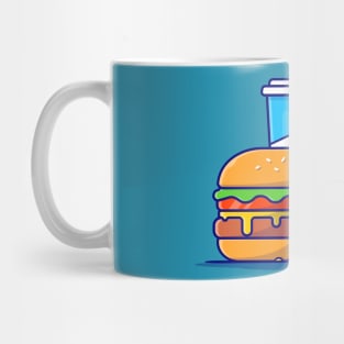Burger, French fries And Soft Drink Cartoon Vector Icon Illustration Mug